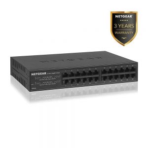 NETGEAR 24-Port Gigabit Ethernet Unmanaged Switch (GS324) - Desktop/Rackmount, Fanless Housing for Quiet Operation